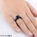 Cincin Unisex Import Blue Sapphire 10K Black Gold Filled Mans Ring Size 7 Bisa Dipakai Pria Ataupun Wanita